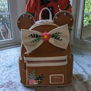 Exclusive Fall Floral Minnie Mouse Loungefly Backpack